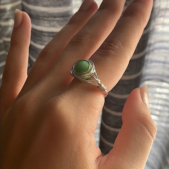 Wire Wrapped Ring Mint Quartz Ring Homemade